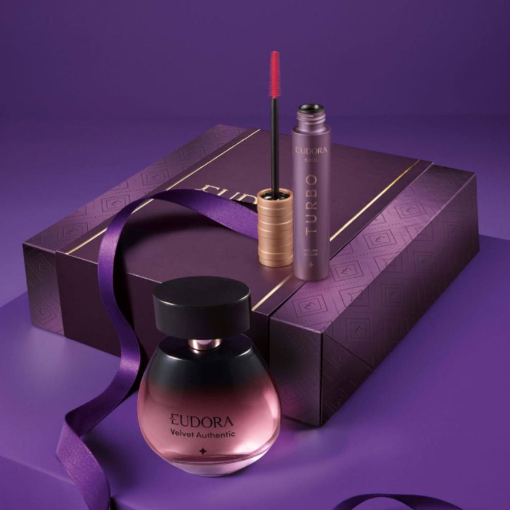 Kit Deo Colônia Velvet Authentic E Máscara De Cílios Eudora 