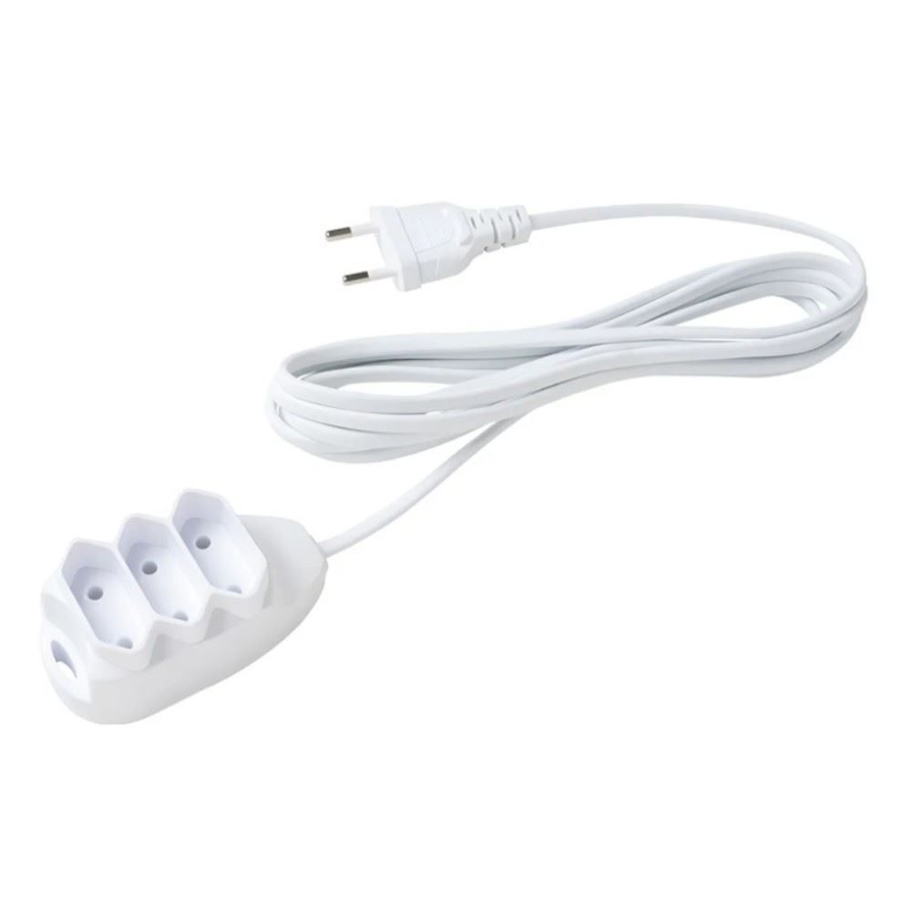 Extensão Elétrica 3 Tomadas 2 Pinos 10A 10M Branca Ext 2010