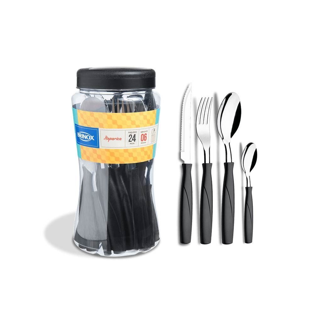 Faqueiro 24 Peças Itaparica Brinox - Preto