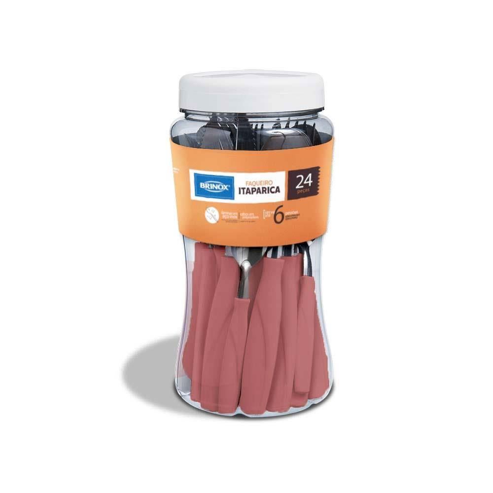 Faqueiro 24 Peças Itaparica Brinox - Rosa