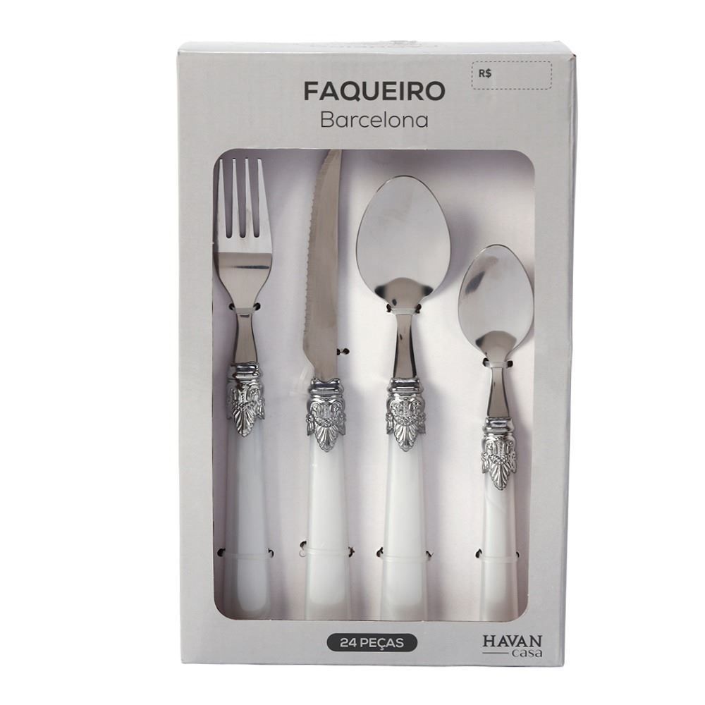 Faqueiro Barcelona 24 Peças Havan Casa - Madreperola