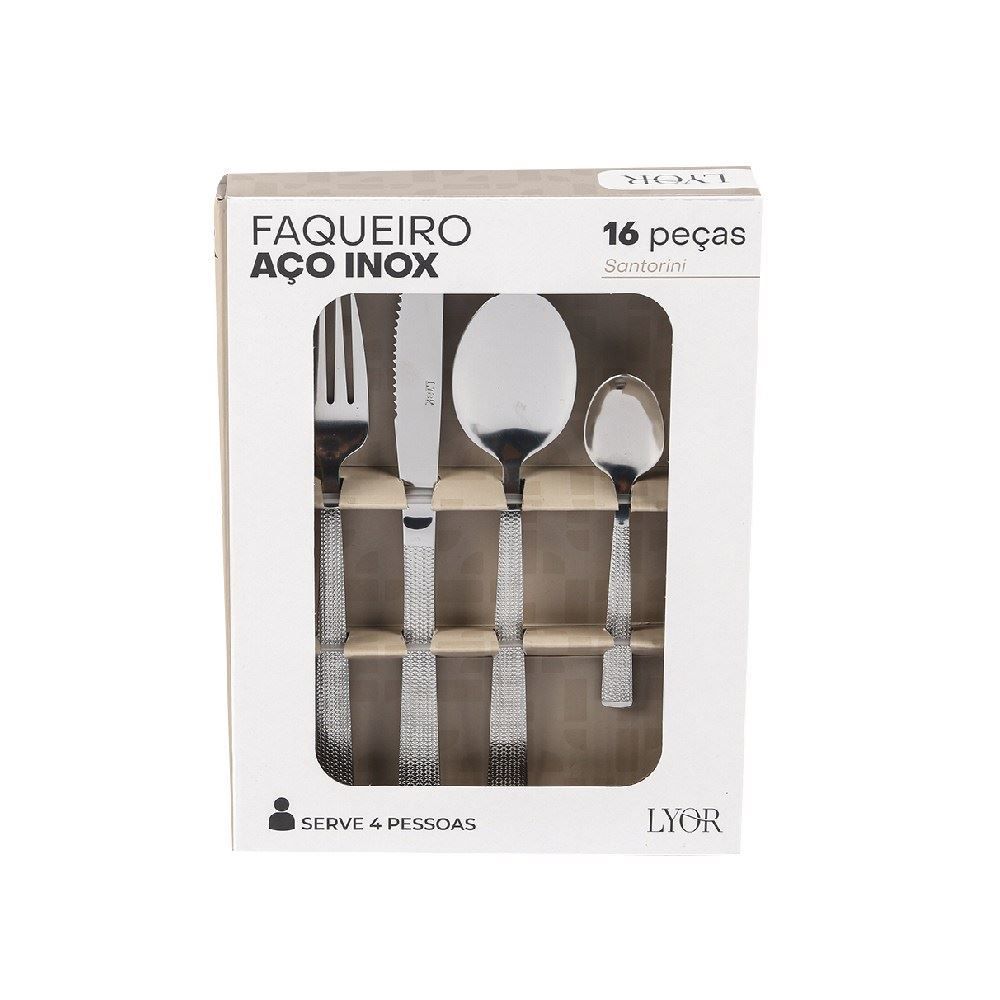 Faqueiro De Inox Santorini Lyor - 16 Peças
