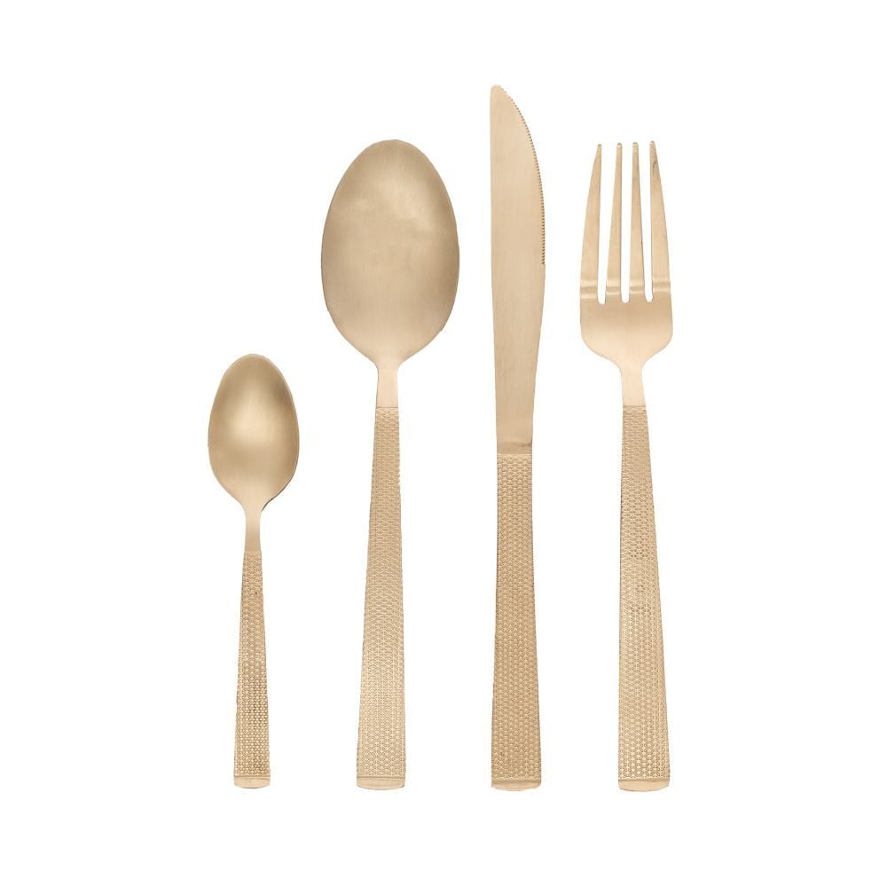 Faqueiro Inox Santorini Lyor 16 Peças - Champanhe