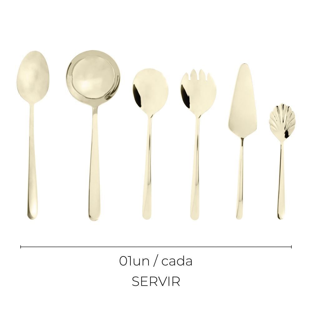 Faqueiro Inox Viena Wolff 54 Peças - Champanhe