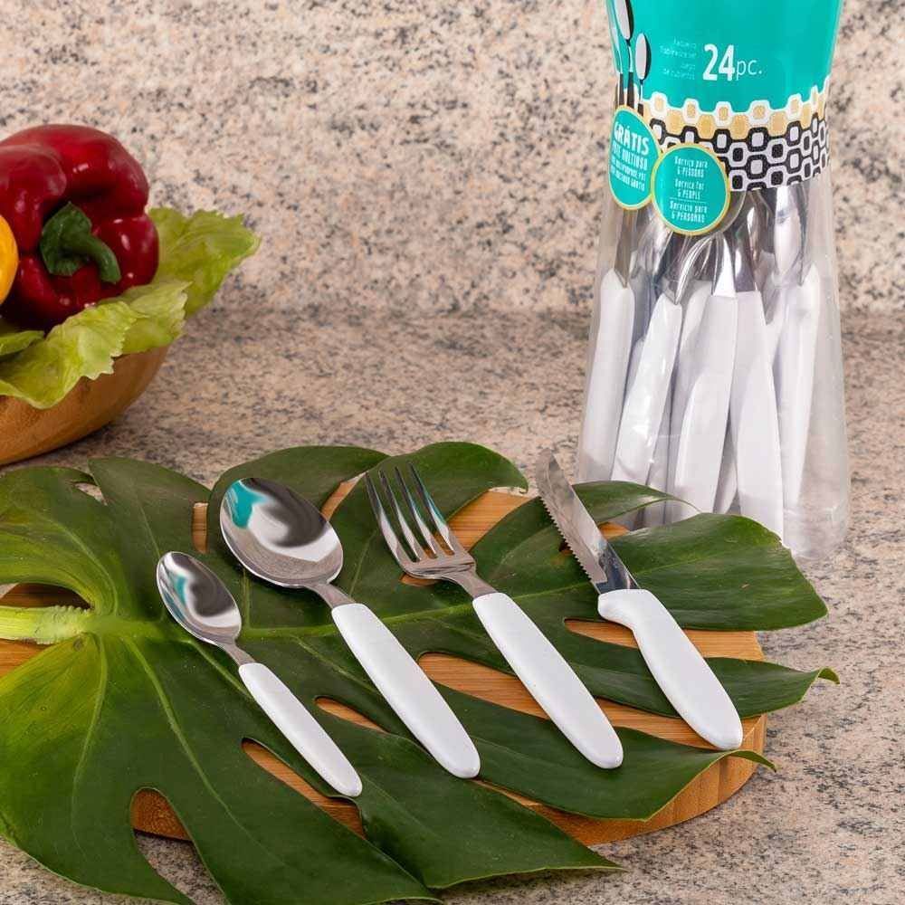 Faqueiro Tramontina Ipanema Lâminas Em Aço Inox 24 Peças - Branco