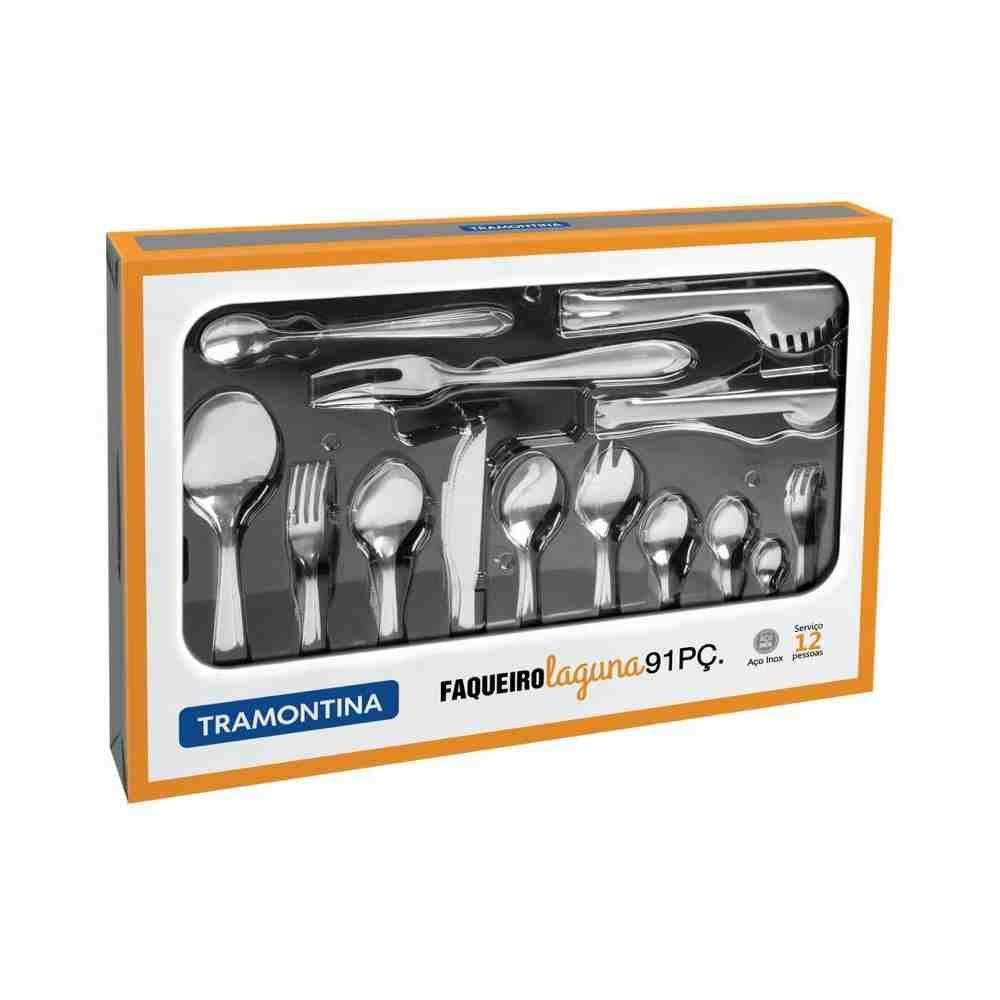 Faqueiro Linha Laguna Tramontina 91 Peças - Inox