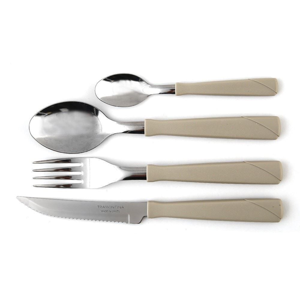 Faqueiro Tramontina New Kolor Aço Inox 24 Peças - Cinza