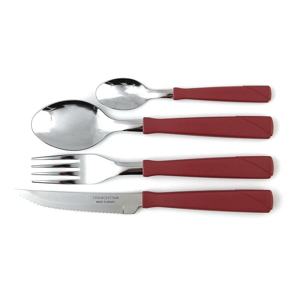 Faqueiro Tramontina New Kolor Aço Inox 24 Peças - Rose