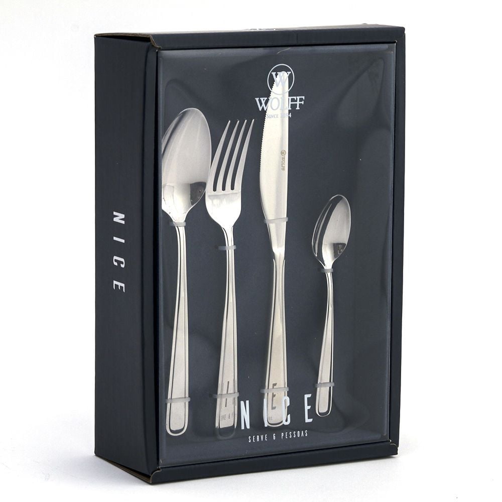 Faqueiro Nice Wolff 24 Peças - Aço Inox