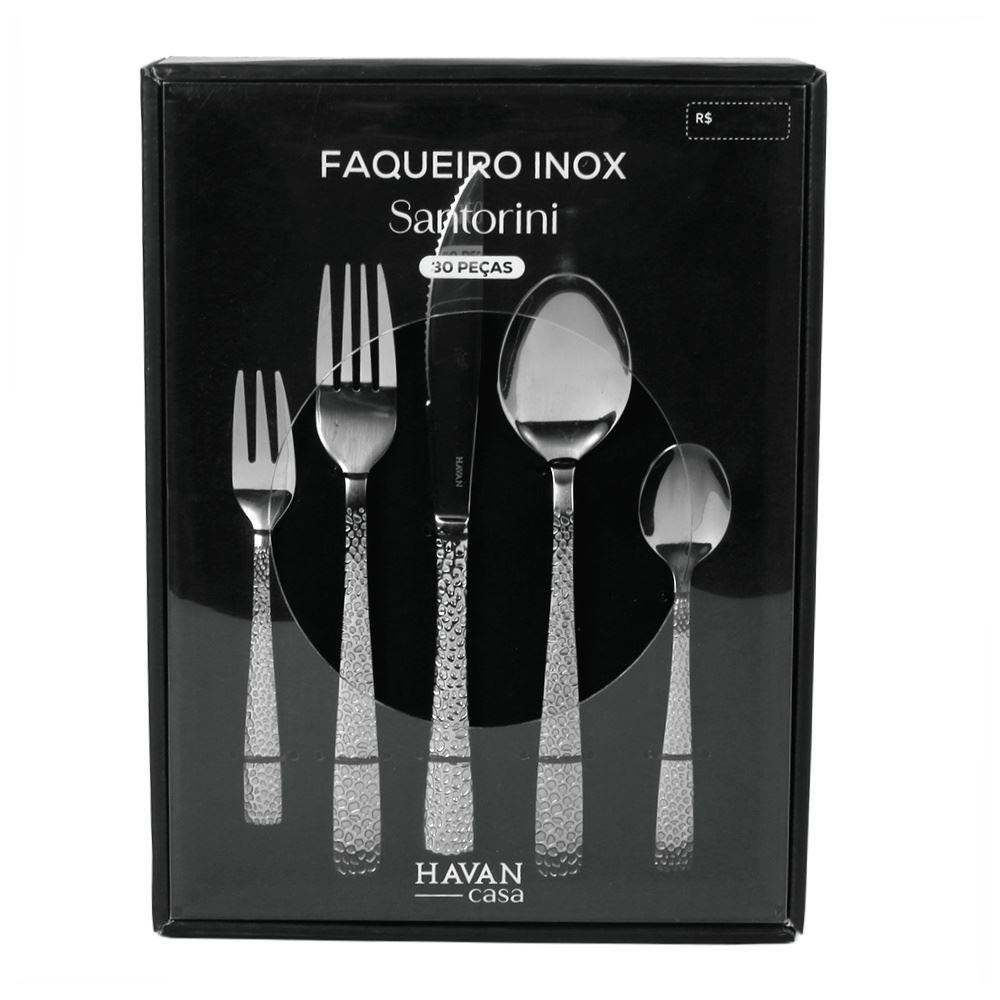 Faqueiro Santorini Havan Casa 30 Peças - Inox