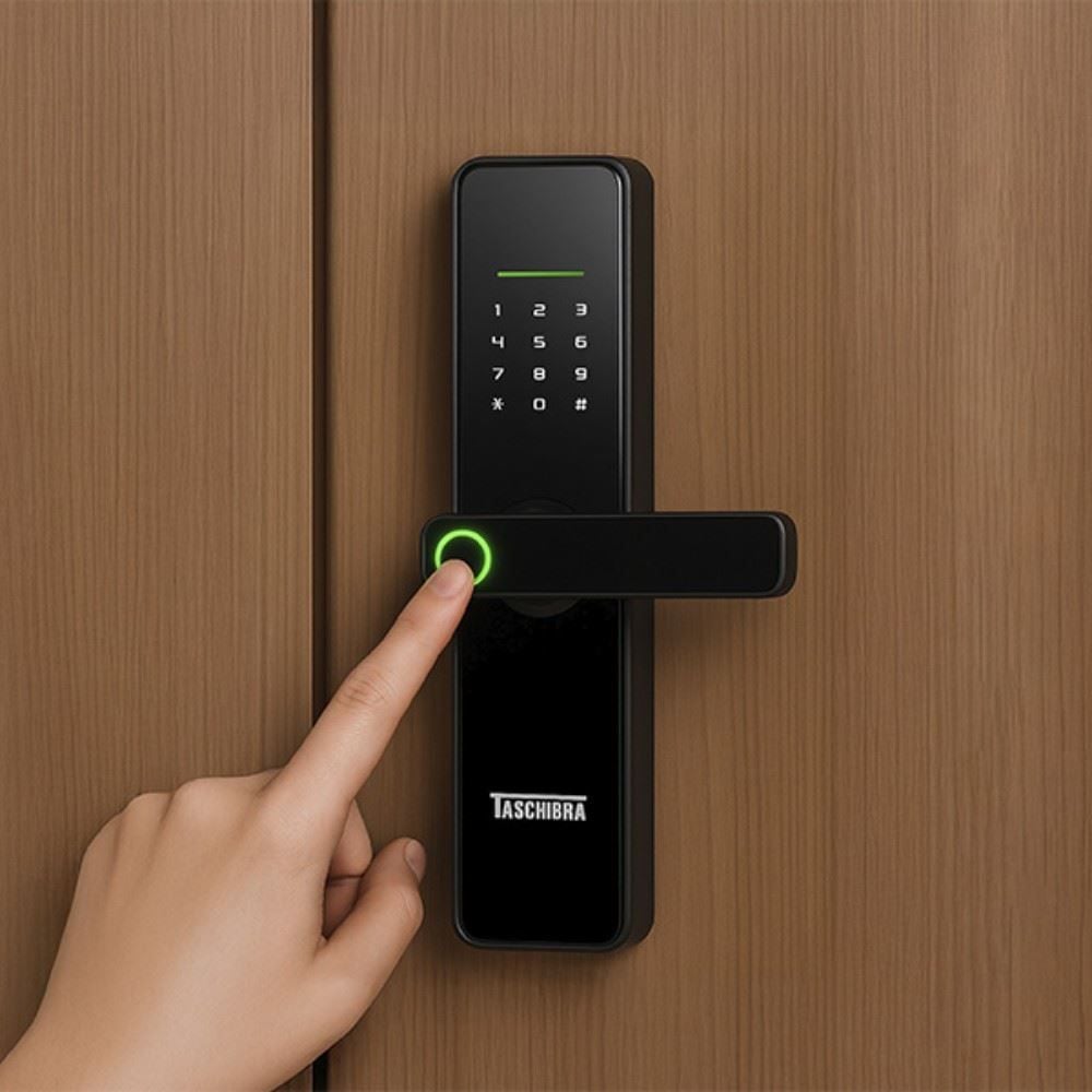 Fechadura Eletrônica Biométrica Digital Taschibra Tfee02