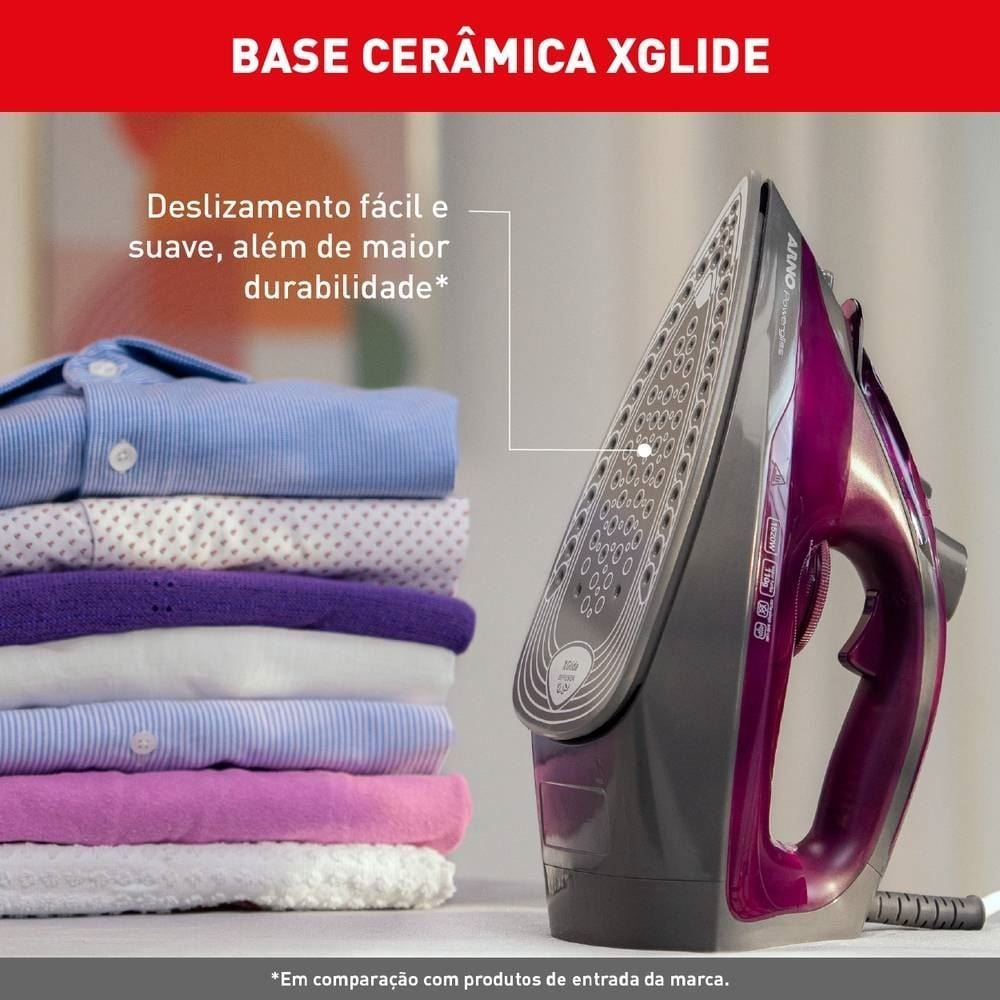Ferro De Passar a Vapor Powergliss Base Cerâmica XGlide FPO1 Arno
