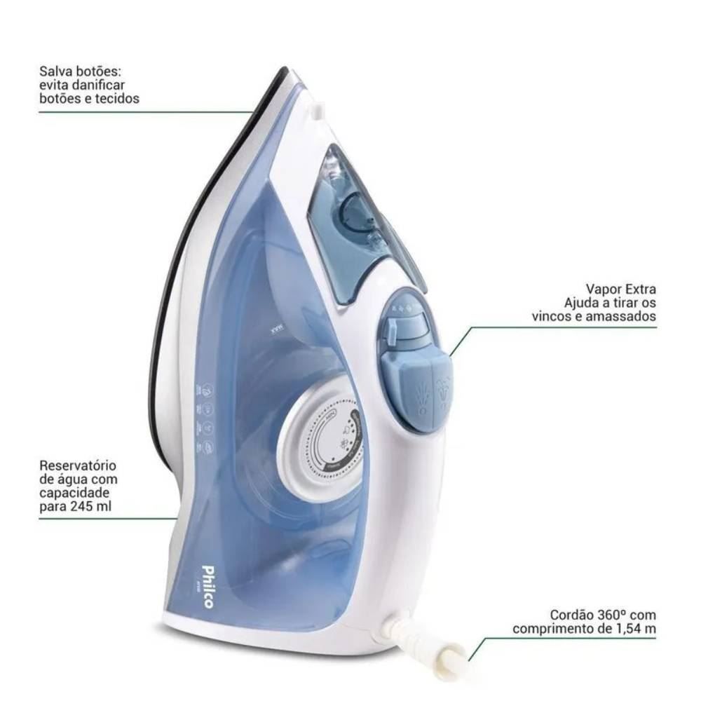 Ferro de Passar Philco a Vapor Base Antiaderente PFV40