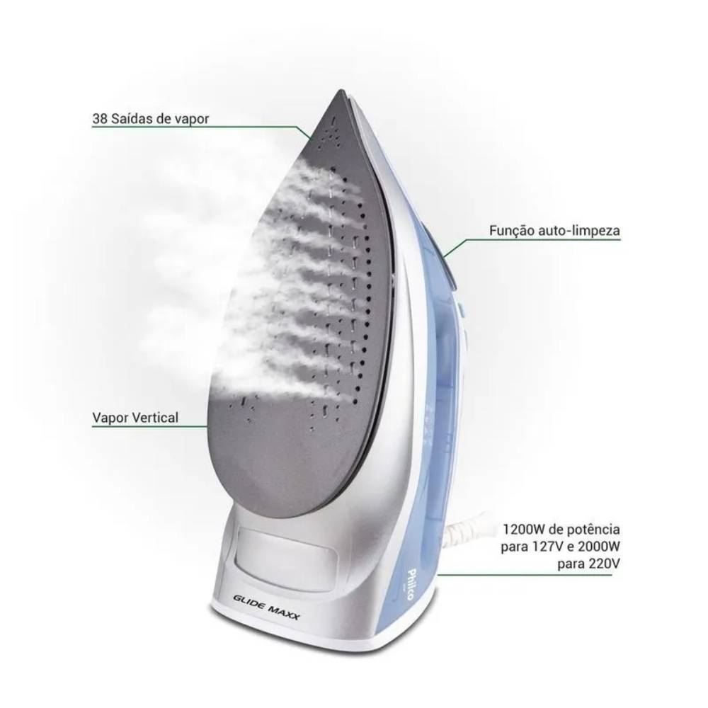 Ferro de Passar Philco a Vapor Base Antiaderente PFV40