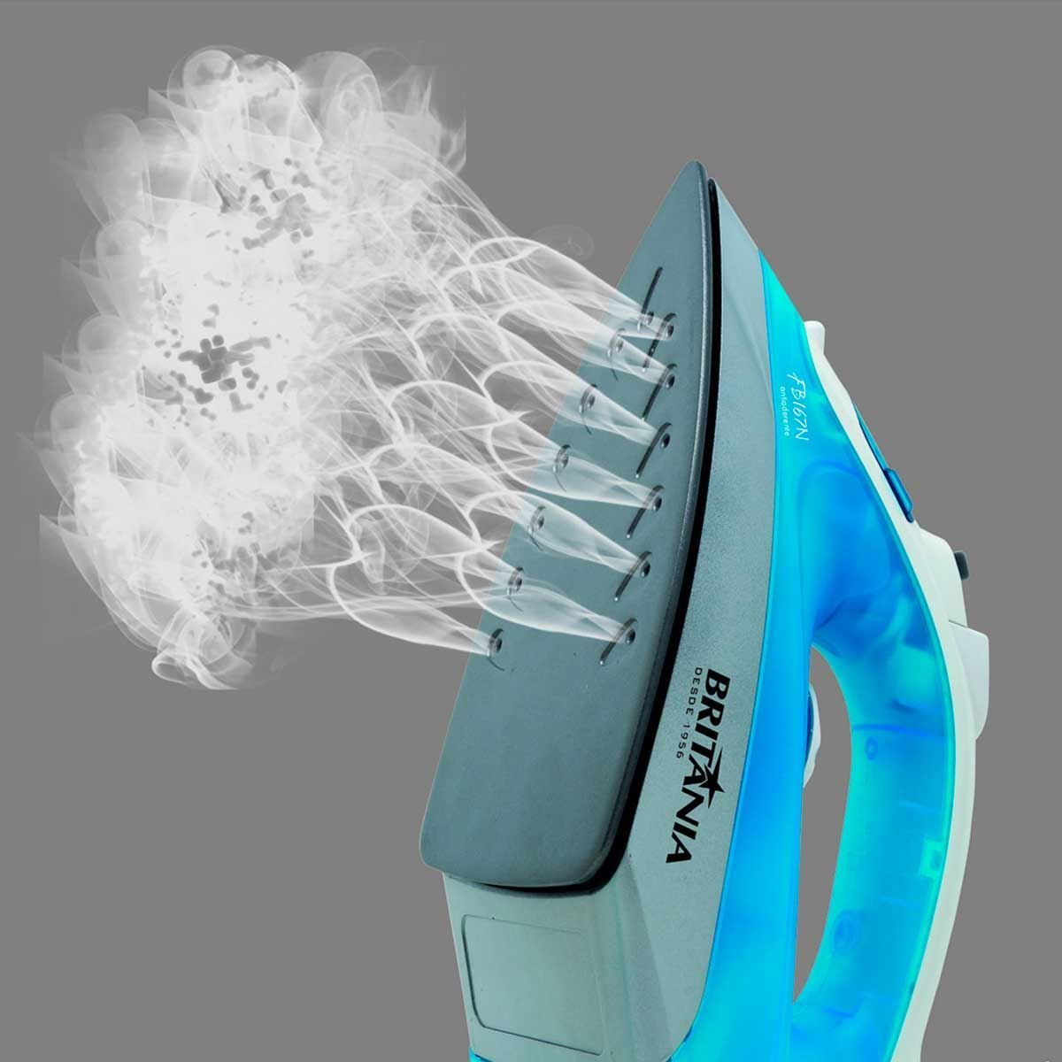 Ferro de Passar Roupas a Vapor FB167N Azul Britânia
