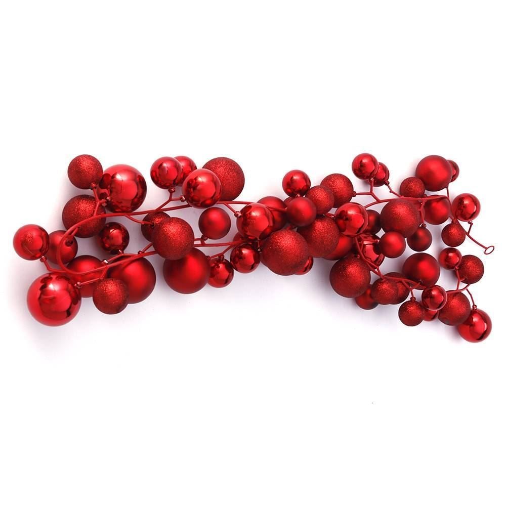Festão Decorativo Natalino 1,8 M 60 Bolas Havan Casa - Vermelho