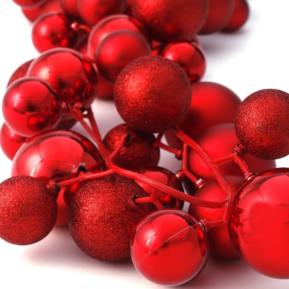 Festão Decorativo Natalino 1,8 M 60 Bolas Havan Casa - Vermelho