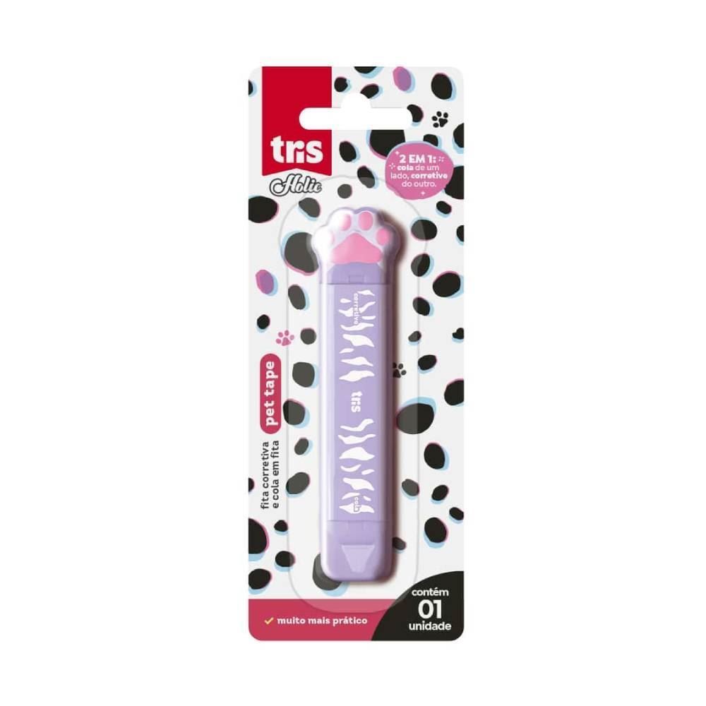 Fita Corretiva 4M E Cola Em Fita 3M Holic Pets Tris - Sortido