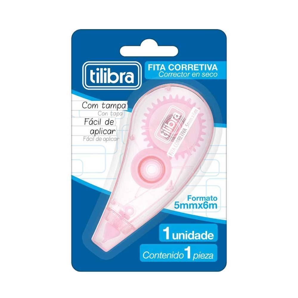 Fita Corretiva Com Tampa 6M Rosa Tilibra - 891878