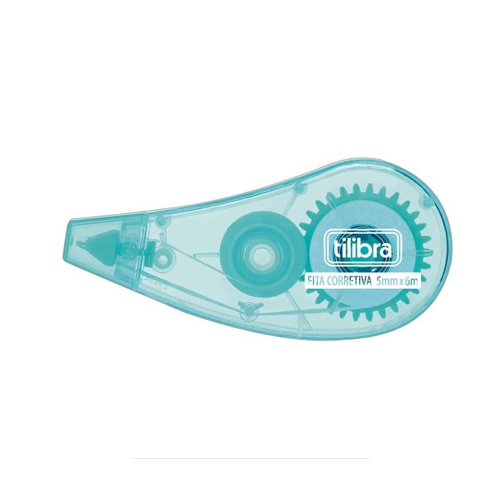 Fita Corretiva Com Tampa 6M Tilibra - Aqua