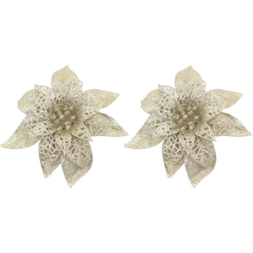 Flor Dourada Havan Casa 14Cm - 2 Unidades