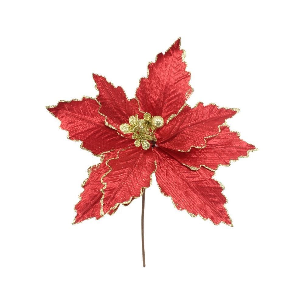 Flor Poinsétia Ondulada Ultra Vermelha Havan Casa - 30Cm