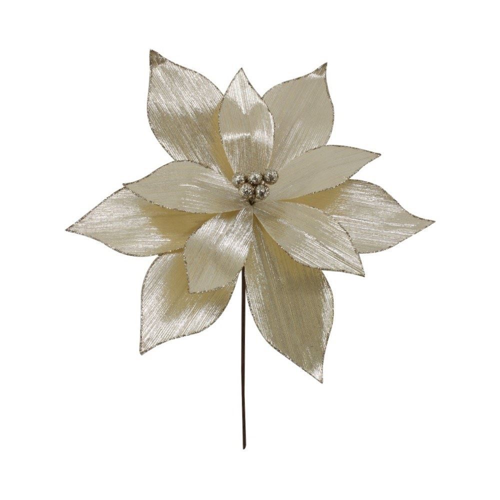 Flor Poinsétia Ultra Champanhe Havan Casa - 28Cm