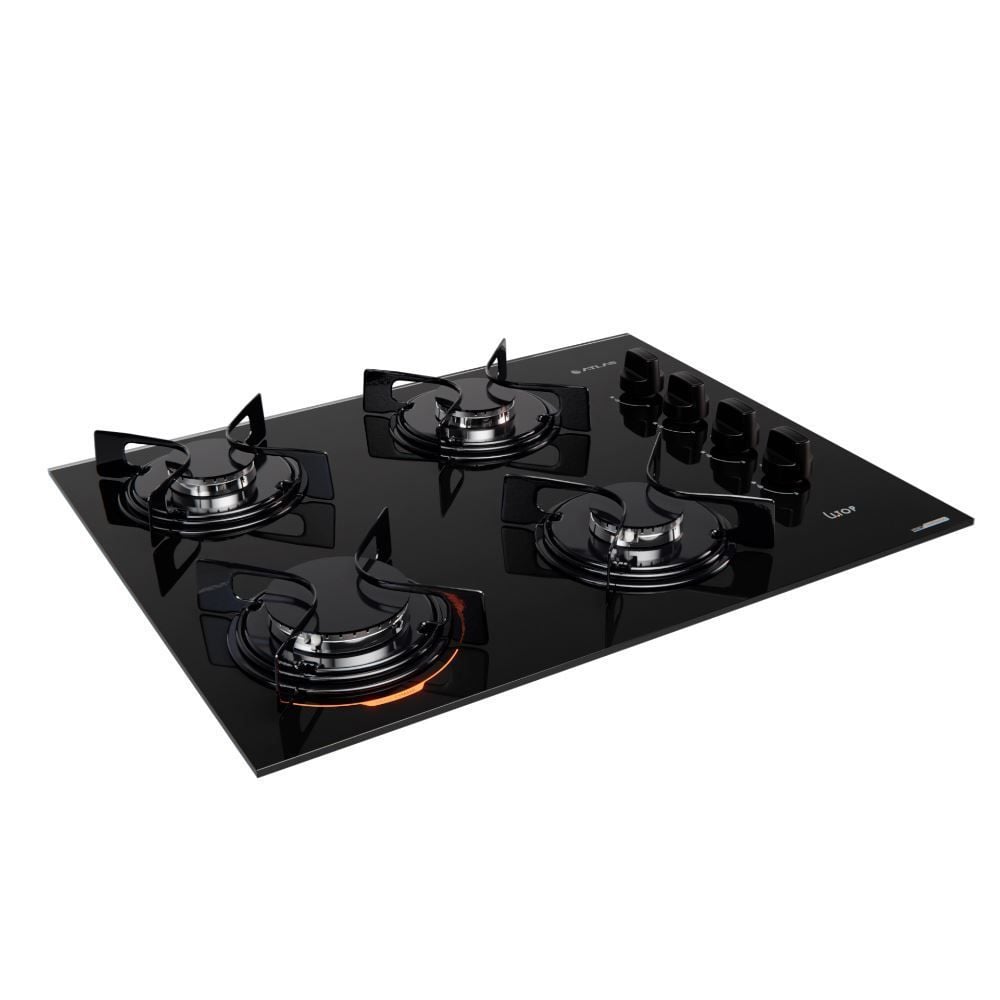 Fogão Cooktop Atlas 4 Bocas U Top Mega Chama - Bivolt