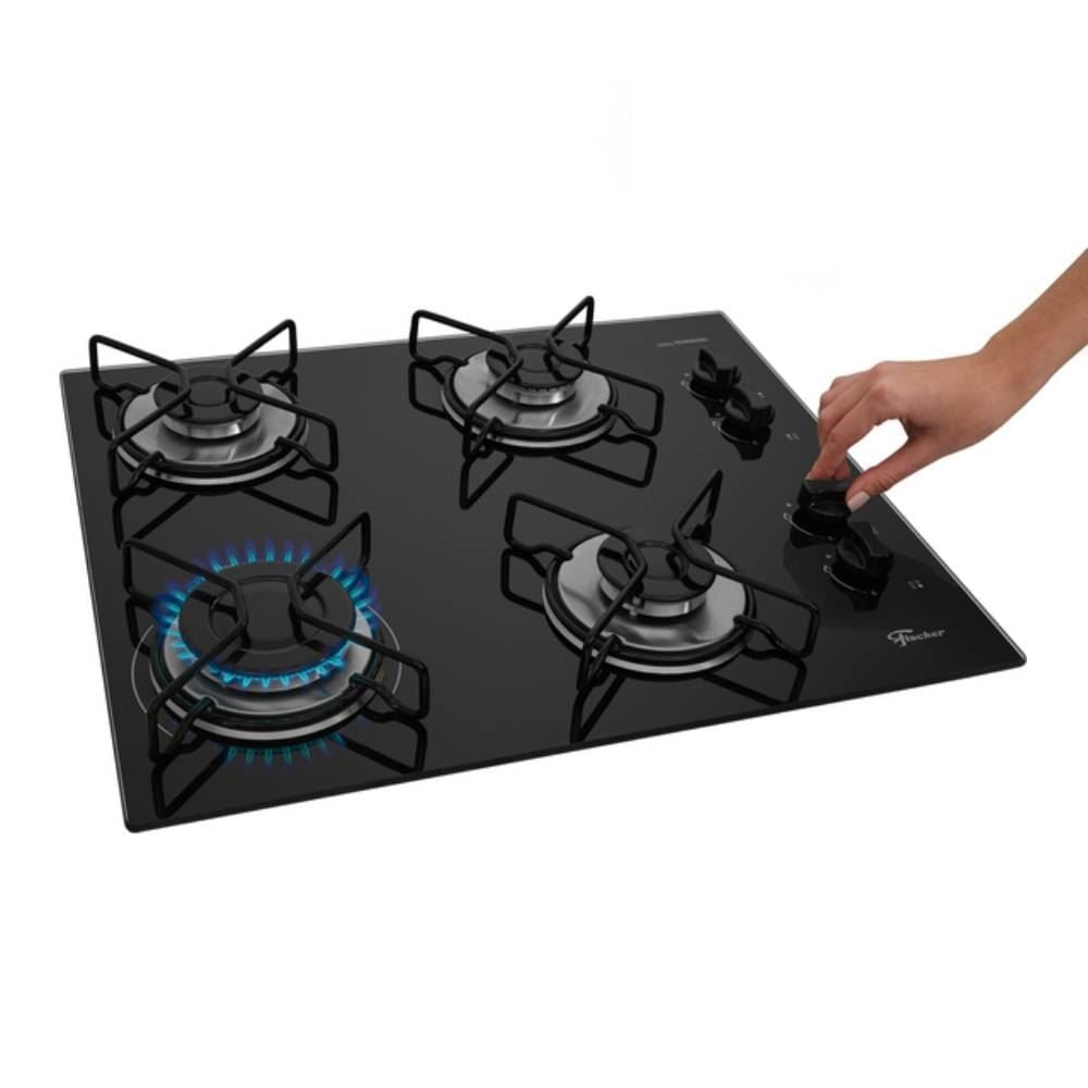 Fogão Cooktop Fischer 4 Bocas Fit Line Trempe Esmaltada Aramado - Bivolt
