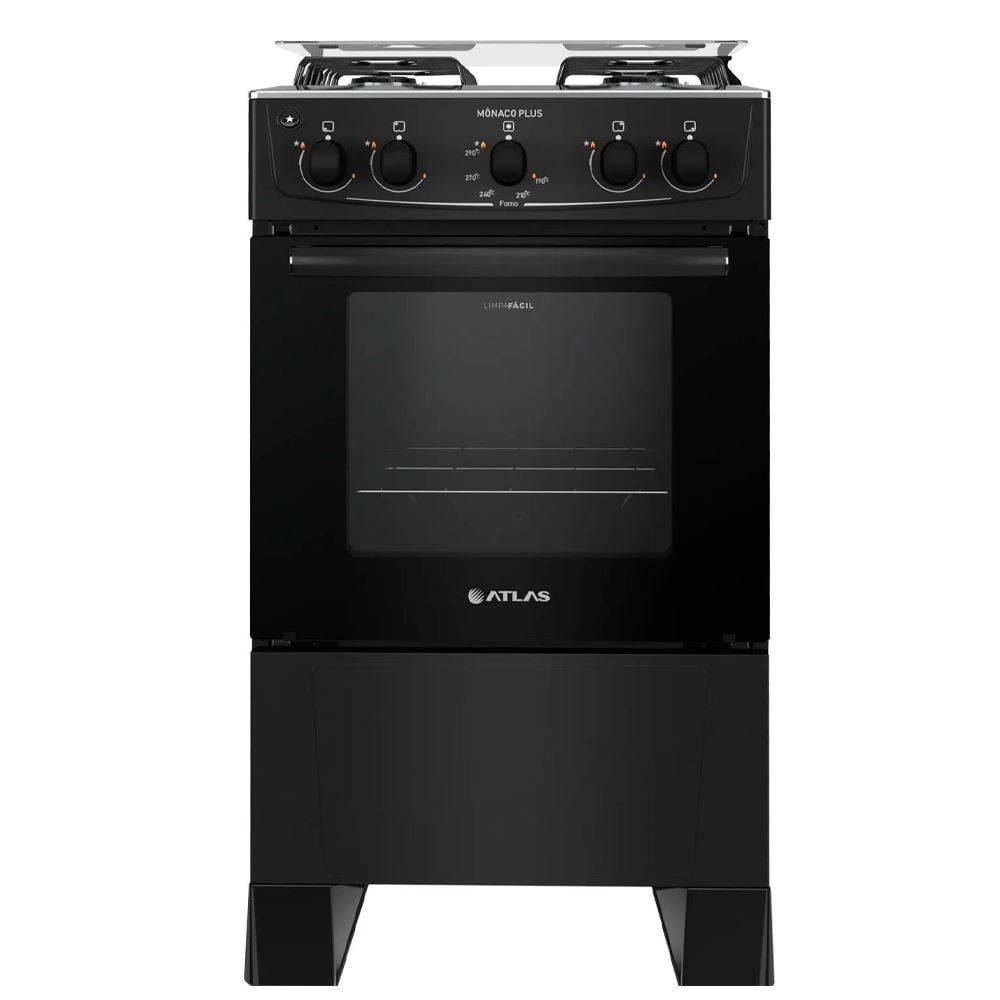 Fogão De Piso 4 Bocas Atlas Mônaco Plus Preto - Bivolt
