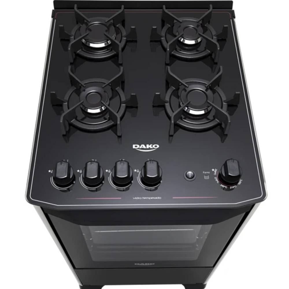 Fogão De Piso 4 Bocas Dako Magister Mesa De Vidro - Bivolt