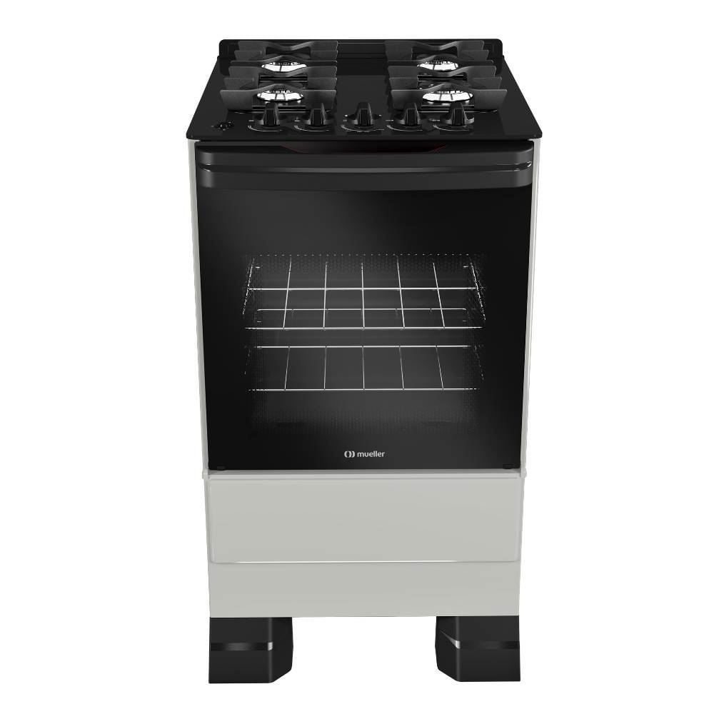 Fogão De Piso 4 Bocas Mueller Mesa De Vidro Mfv4bf - Bivolt