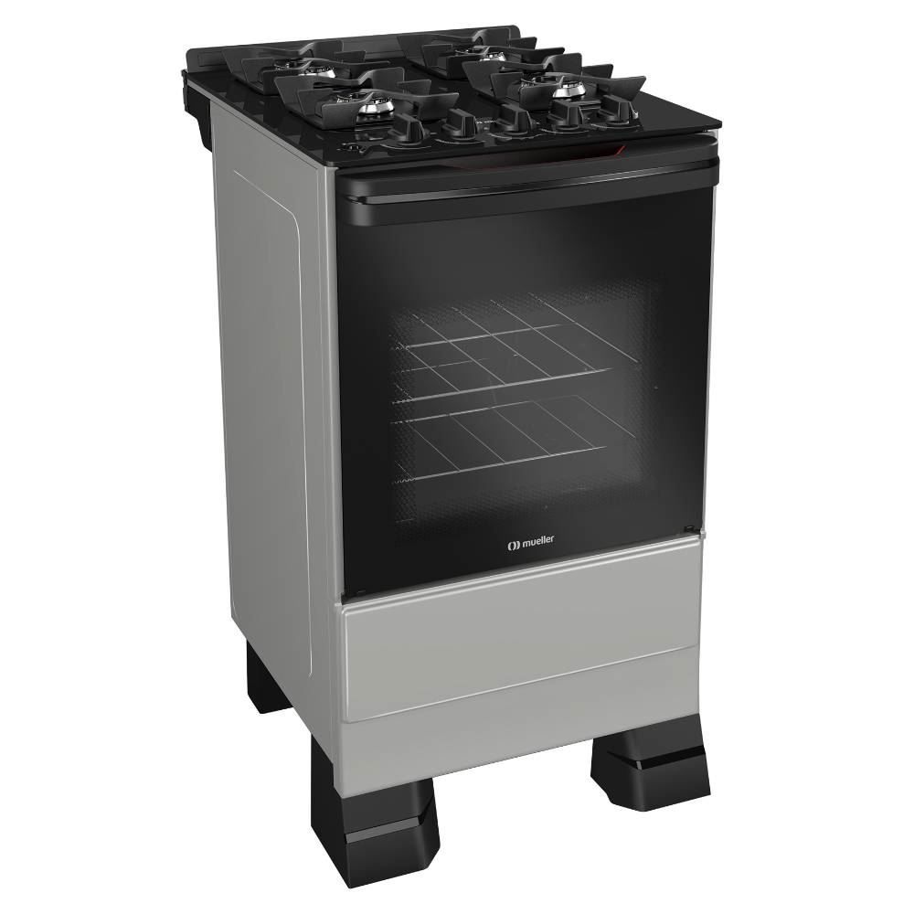 Fogão De Piso 4 Bocas Mueller Mesa De Vidro Mfv4bf - Bivolt