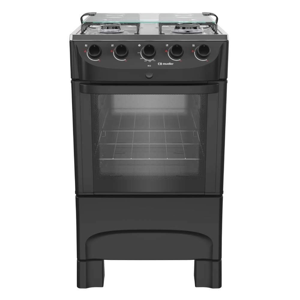 Fogão de Piso 4 Bocas Preto Fosco Mueller Mfi4bb - Bivolt