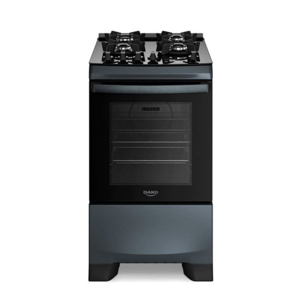 Fogão De Piso 4 Bocas Titanium Supreme Timer Glass Dako - Bivolt