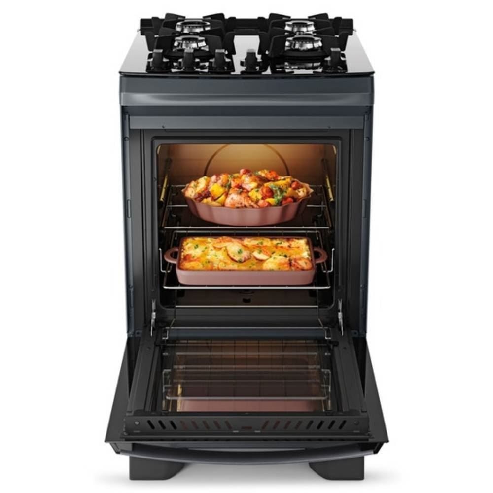 Fogão De Piso 4 Bocas Titanium Supreme Timer Glass Dako - Bivolt