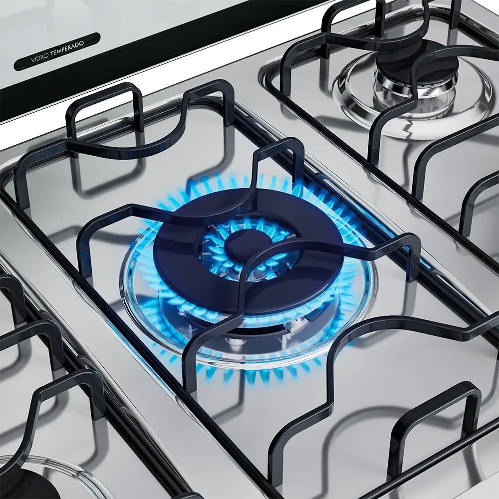 Fogão De Piso 5 Bocas Dako Magister Inox Style - Bivolt