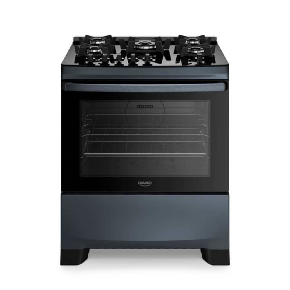 Fogão De Piso 5 Bocas Titanium Supreme Timer Glass Dako - Bivolt