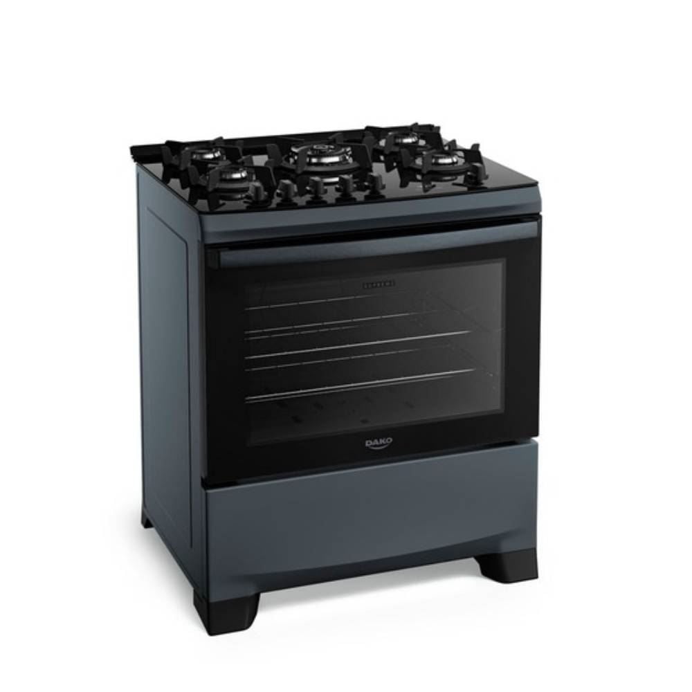 Fogão De Piso 5 Bocas Titanium Supreme Timer Glass Dako - Bivolt