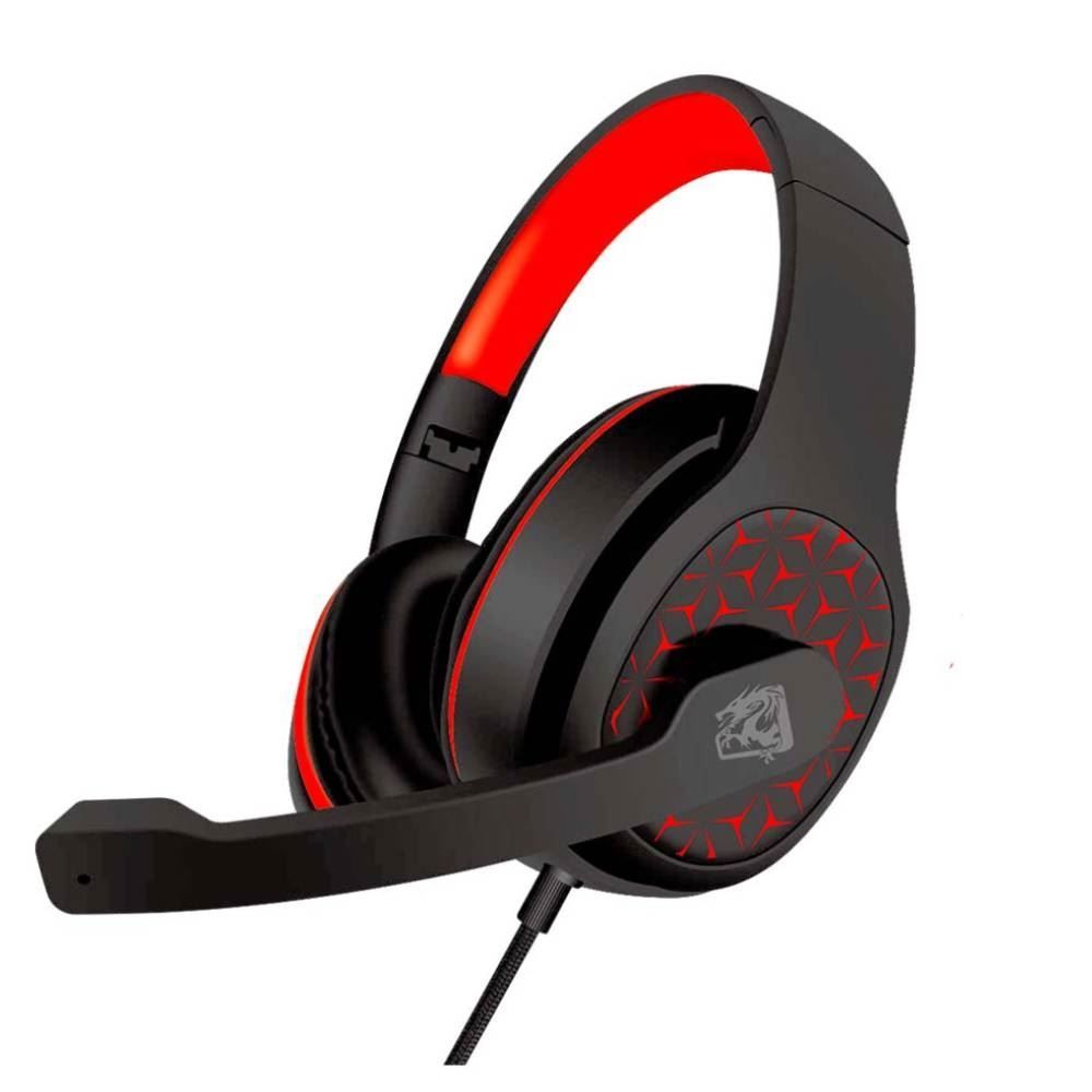 Fone Ouvido Headset Gamer Emperor P3+P2 Elg - Preto/Vermelho