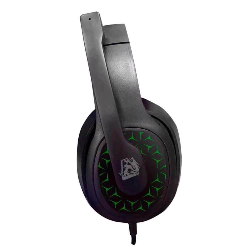 Fone Ouvido Headset Gamer Emperor Verde P3+P2 Elg - Preto/Verde