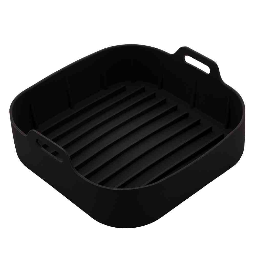 Forma Quadrada Silicone Para Air Fryer Lyor 20Cm - Preto