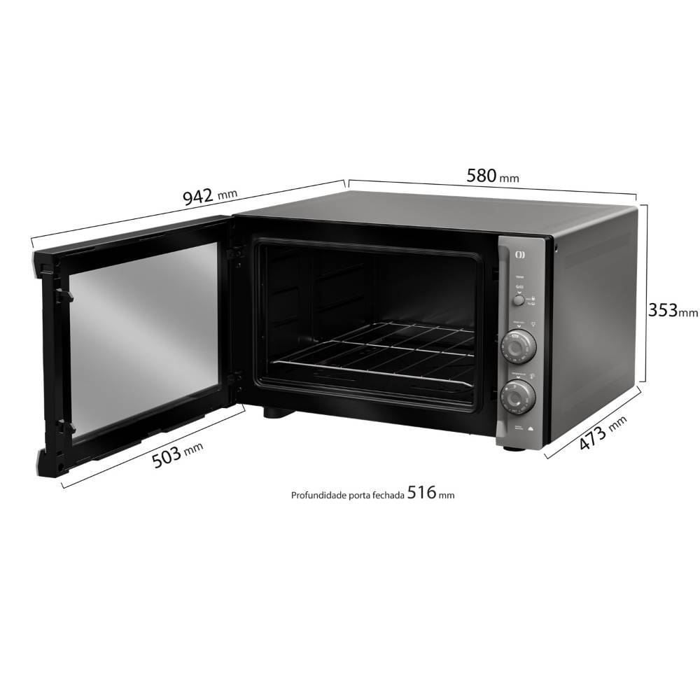 FORNO ELÉTRICO MUELLER MFB50F 50 LITROS ESPELHADO COM GRILL