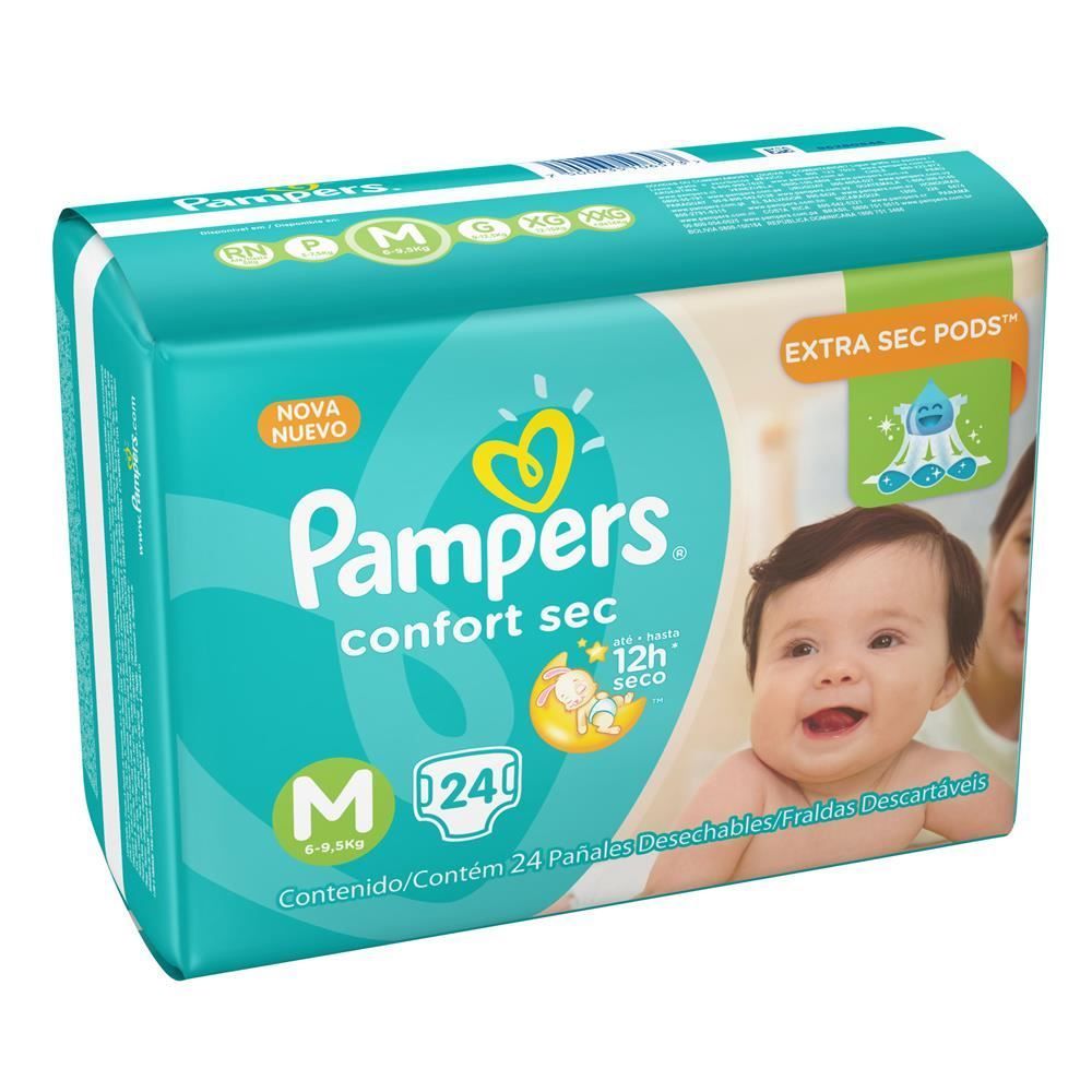 Fralda Pampers Pacotão Confort Sec Tamanho M 24 Unidades - DIVERSOS