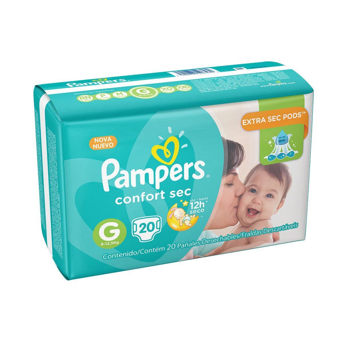 Fralda Pampers Confort Sec Pacotão G Com 20 Unidades - DIVERSOS