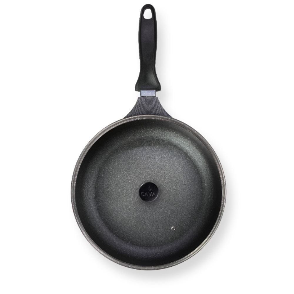 Frigideira Antiaderente Com Tampa De Vidro Cava 24Cm - Preto