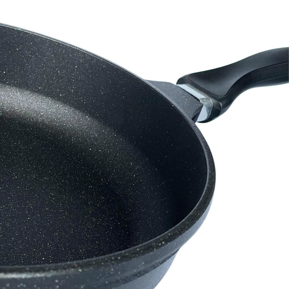 Frigideira Antiaderente Com Tampa De Vidro Cava 24Cm - Preto