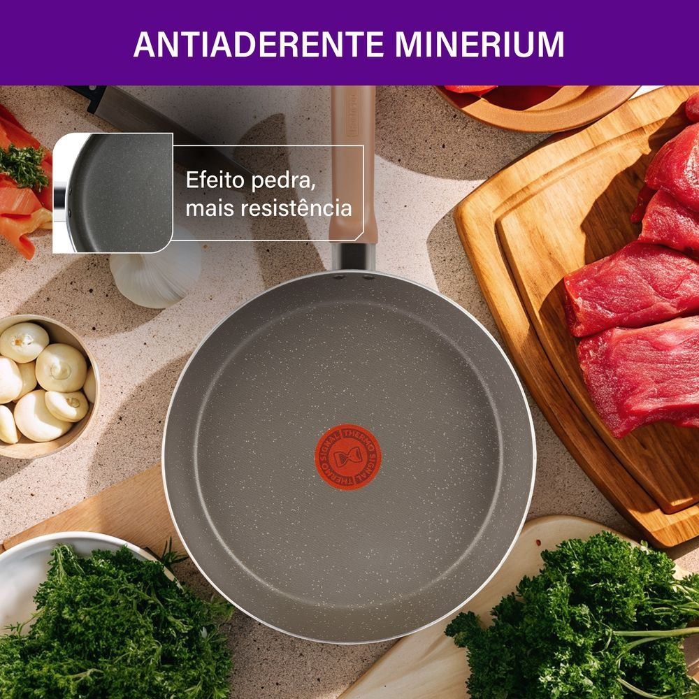 Frigideira Antiaderente Natural Stone Rochedo - 24 Cm