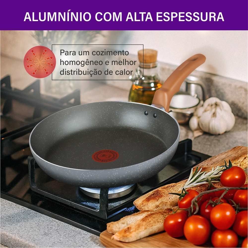 Frigideira Antiaderente Natural Stone Rochedo - 24 Cm