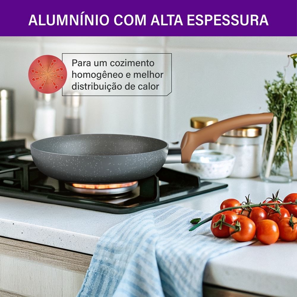 Frigideira Rochedo Natural Stone 20Cm - 20cm